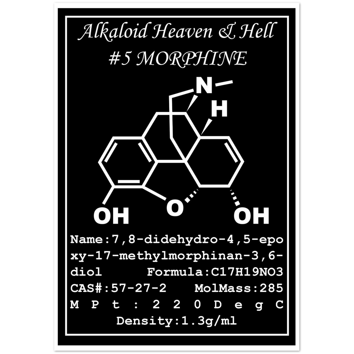 Morphine Structural Formula | Pack of 10 Greeting Cards